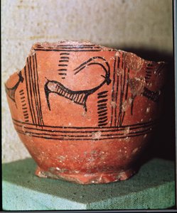 Fragment van een vaas met een steenbok, uit Mohenjo-Daro, Indusvallei, Pakistan